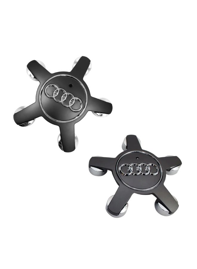 أودي مجموعة 4 أغطية مركز عجلات سوداء بمقاس 135 مم لسيارات أودي | أغطية عجلات بديلة عالية الجودة من ABS | تركيب سهل | تشطيب كرومي أنيق - Image 5